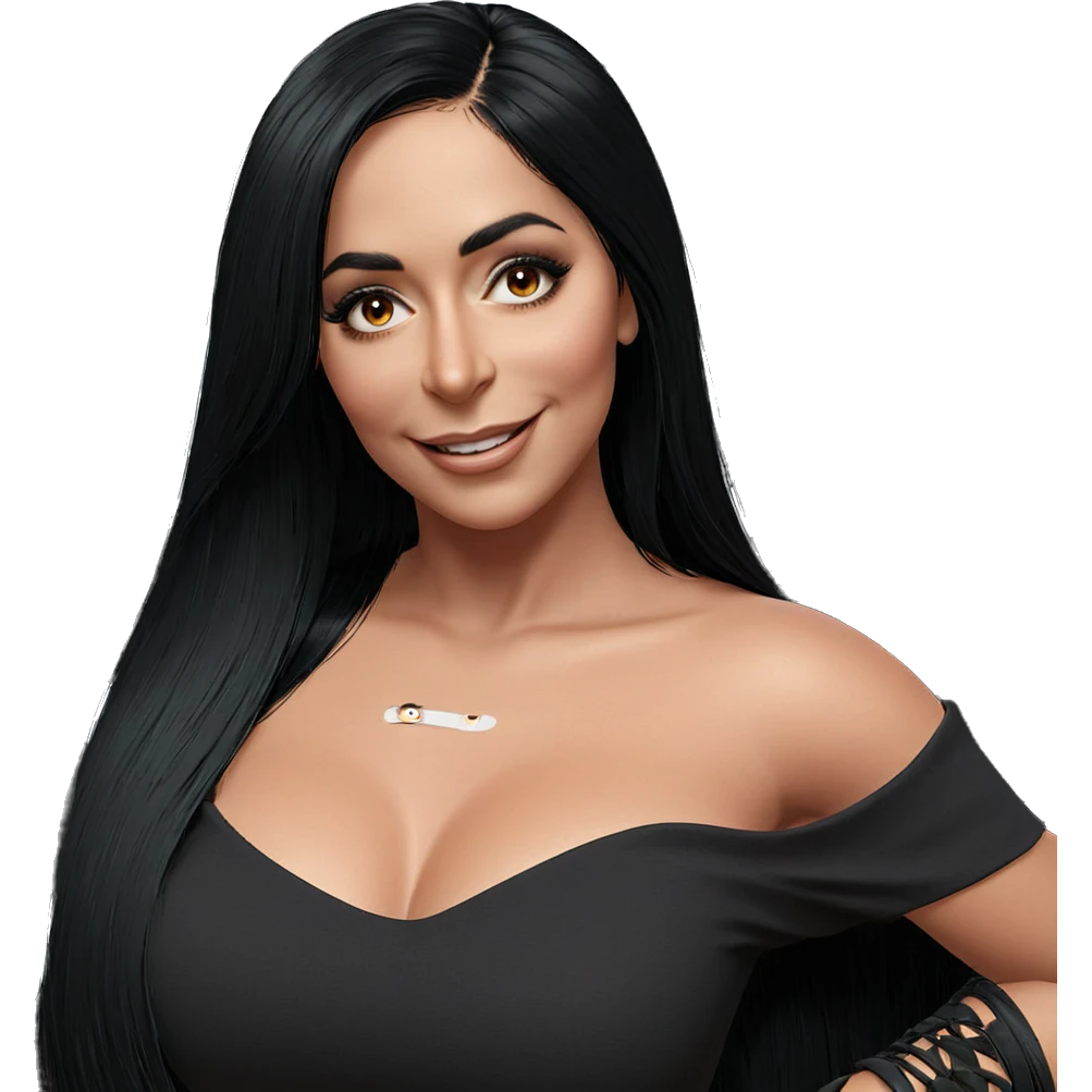 smiling girl with black hair emoji