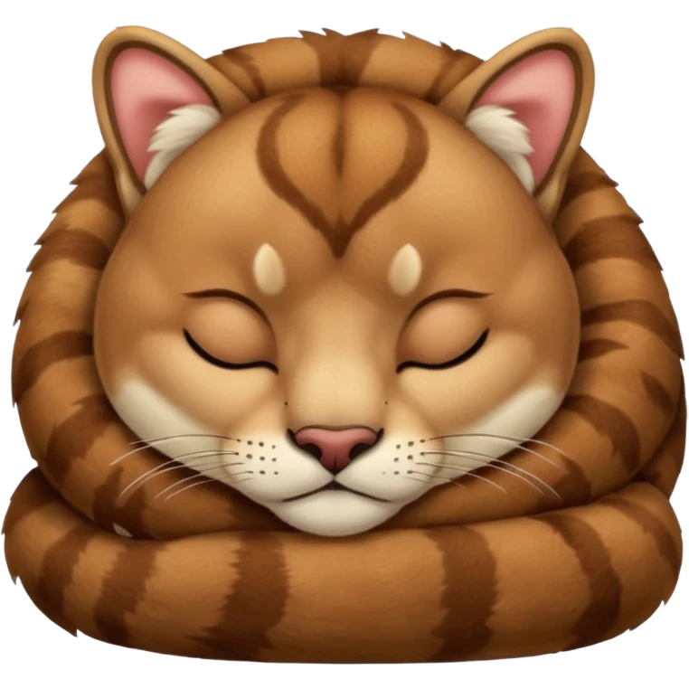 Cozy cougar sleeping emoji