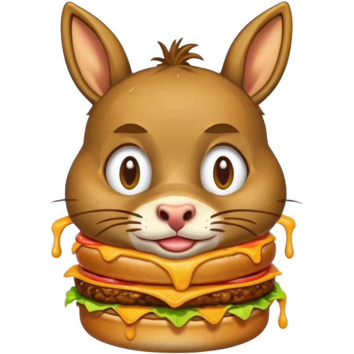 shit dripping of  donkey cat eating hamburgers emoji
