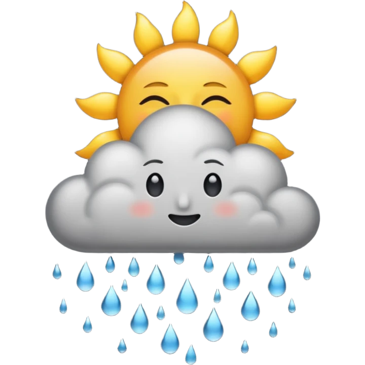 a sun with a large cloud blocking it with rain emoji