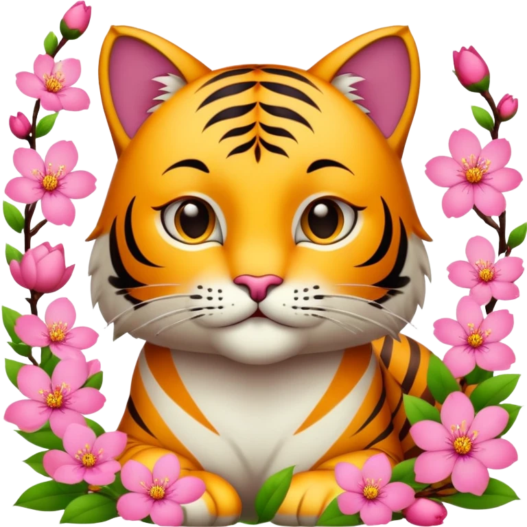 Chat et fleurs de cerisier  emoji