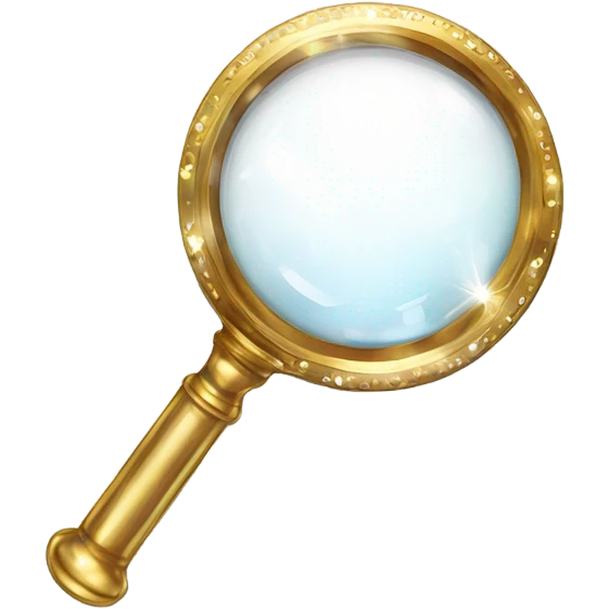 magnifying glass and sparkles emoji