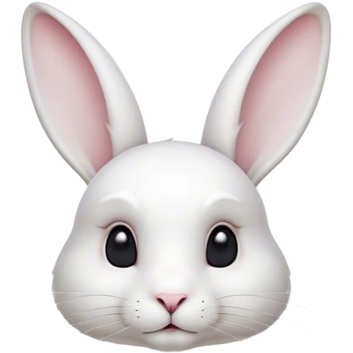 Cinematic Noble White Rabbit Portrait Emoji, Poised and regal, with a graceful, compact build and a pristine, silky white fur, long perky ears and gentle, soulful dark eyes, Simplified yet sharp and sophisticated features, highly detailed, glowing with a soft, dignified glow, high shine, intelligent and gentle, stylized with an air of refined elegance, focused and attentive, soft glowing outline, capturing the essence of a watchful and confident companion, so majestic it feels as though it could hop out of the screen with effortless authority! emoji
