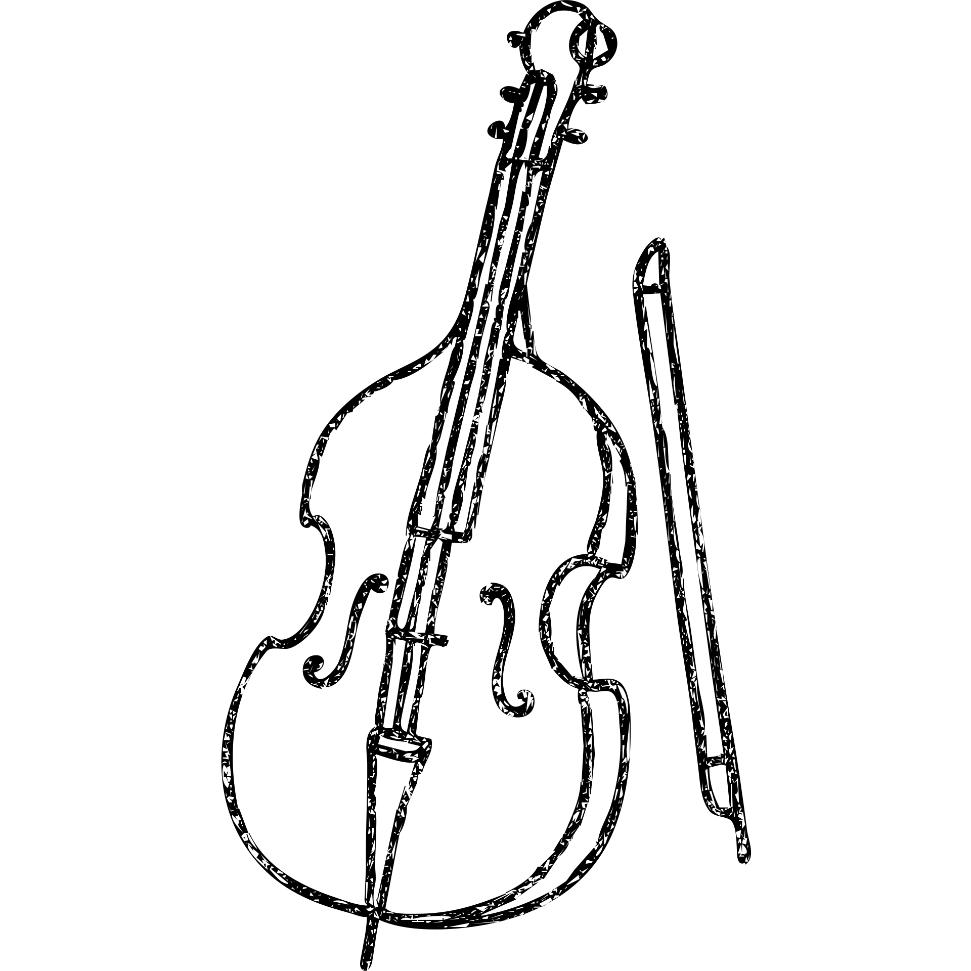 hand drawn outlined double bass icon emoji