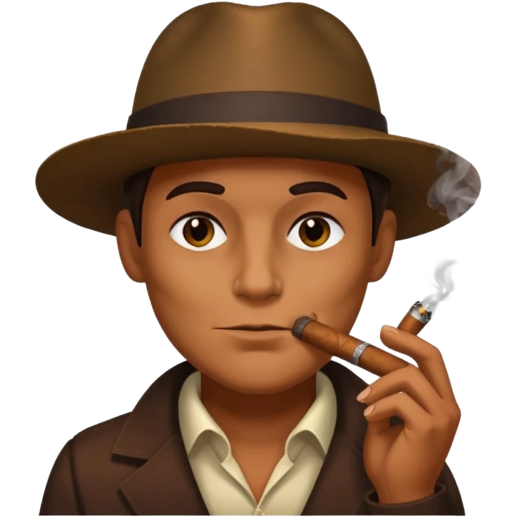 a shadowy face smoking a cigar emoji