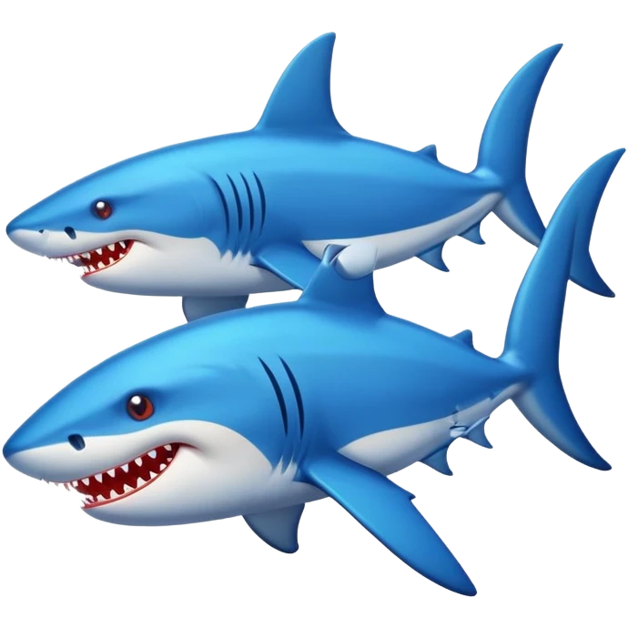 Tiburón con gatos azules emoji