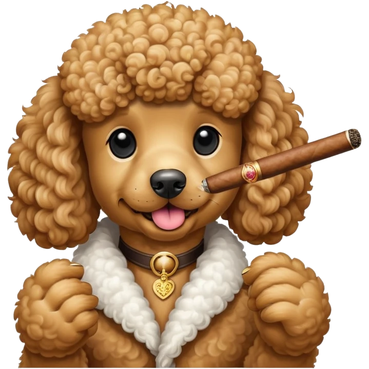 Poodle with a cigar emoji