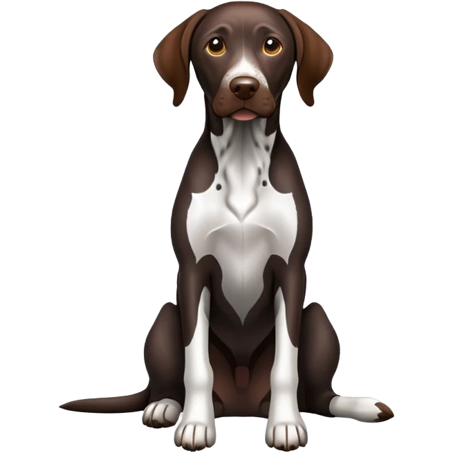 Black German shorthaired pointer sitting emoji