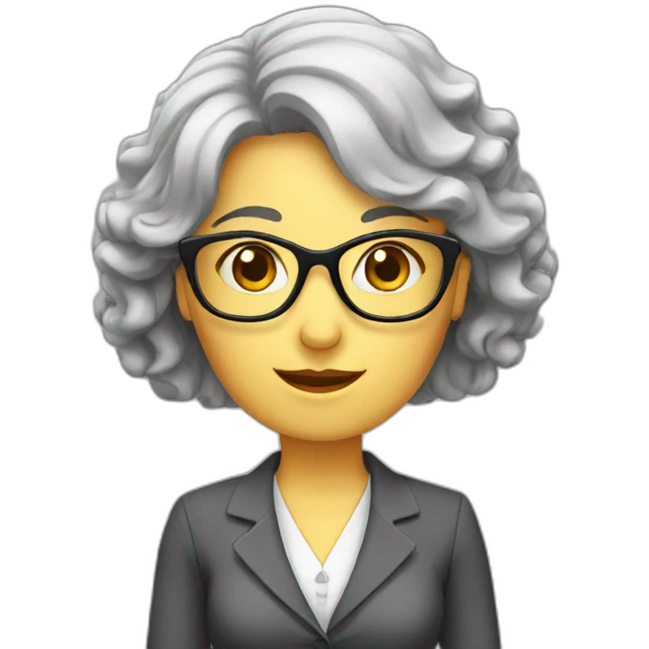Grey hairs lady teacher standing emoji
