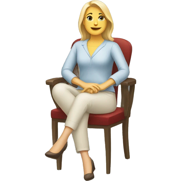 white woman sitting on a chair emoji