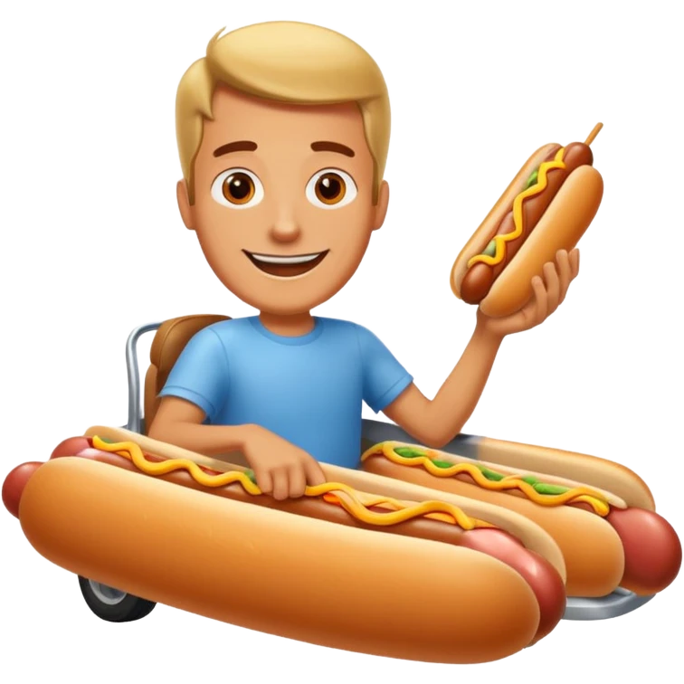N  BB s guy driving hot dog emoji