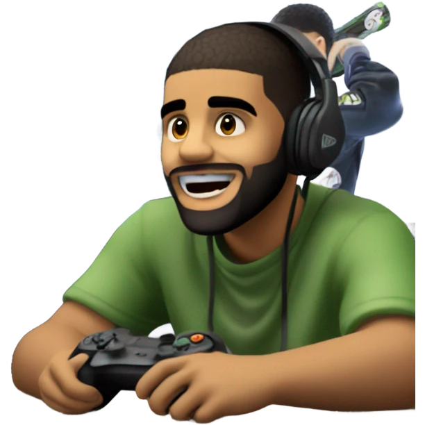 gamer gaming with drake emoji