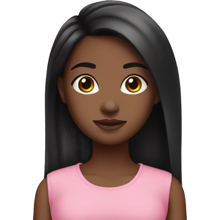 black-girl-with-long-straight-black-hair-wearing-pink-crop-top emoji