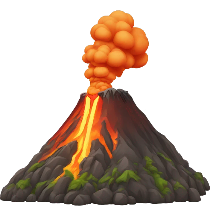 Volcano erupting emoji