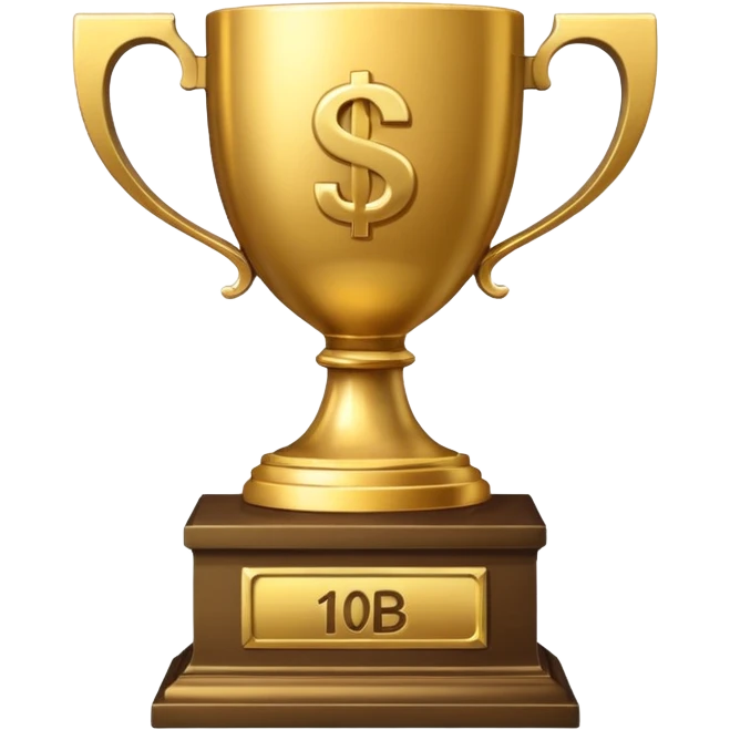 money trophy with 10B on it  emoji