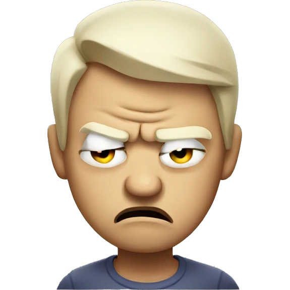 Angry but sleepy emoji