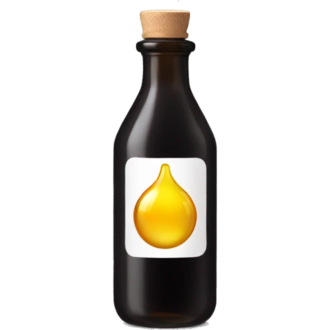Dark glass bottle with oil emoji