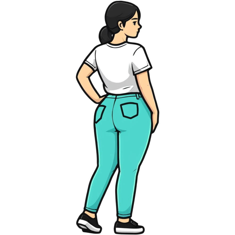 Woman in booty shirts emoji