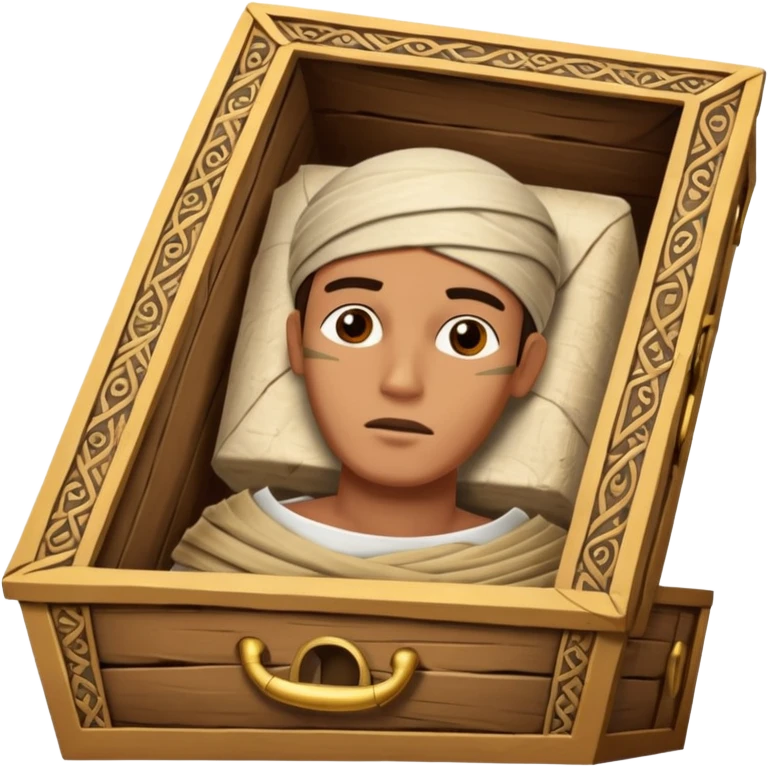 mummy coffin with a guy in it emoji