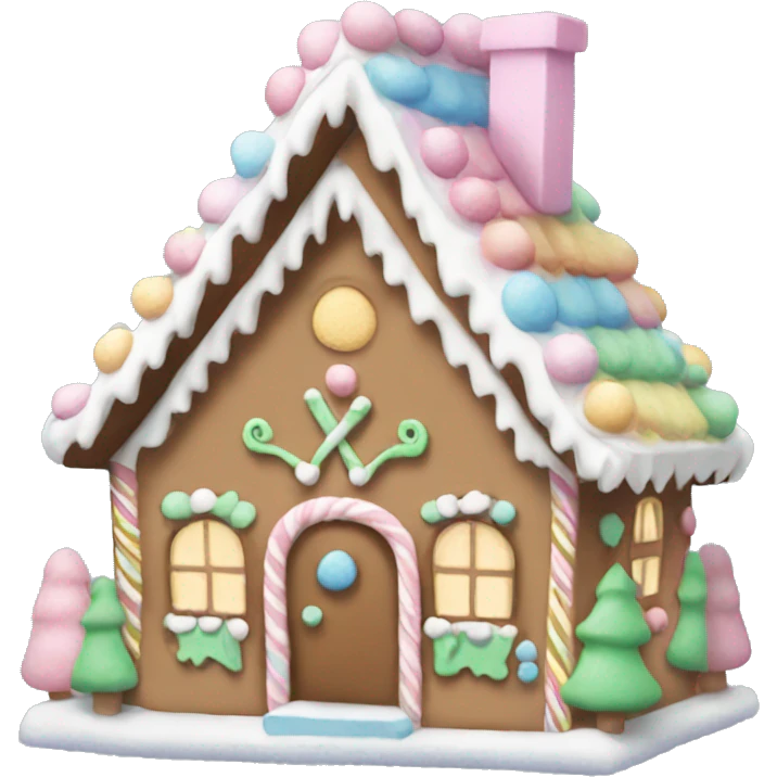 Pastel gingerbread house emoji