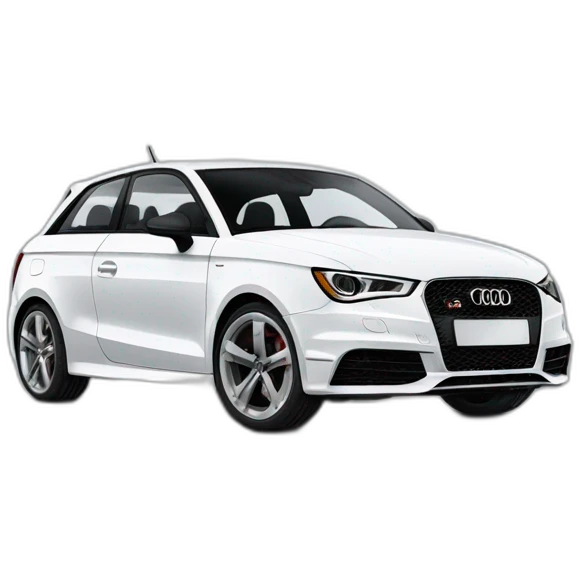 Un chat blanc sur une Audi S1 emoji