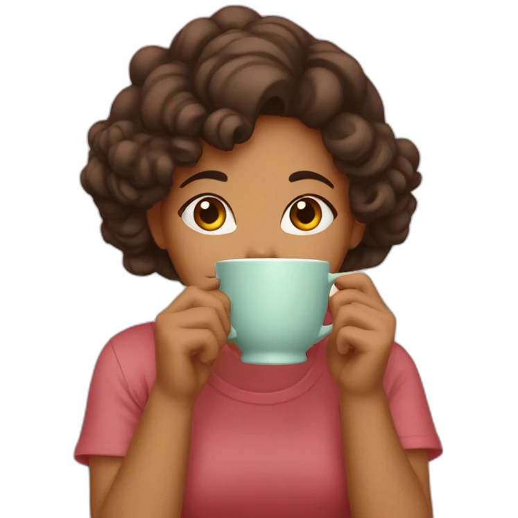 Girl sipping tea emoji