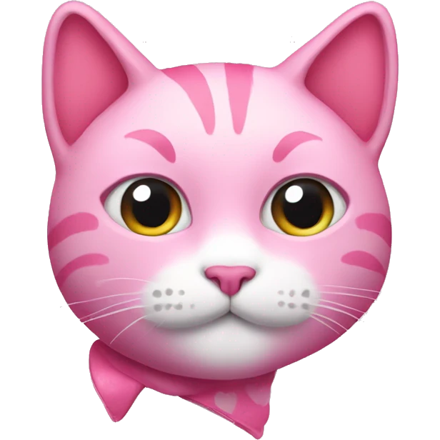 pink cat with hearts emoji