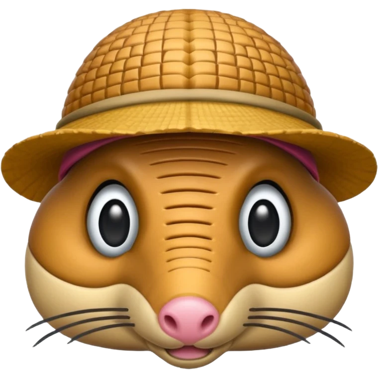 Armadillo face with incognito hat emoji