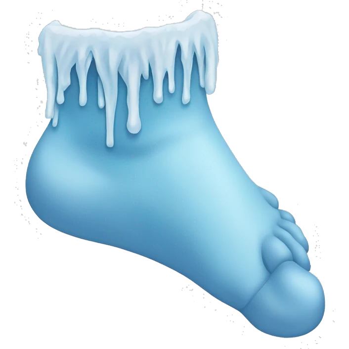 A human foot frozen emoji