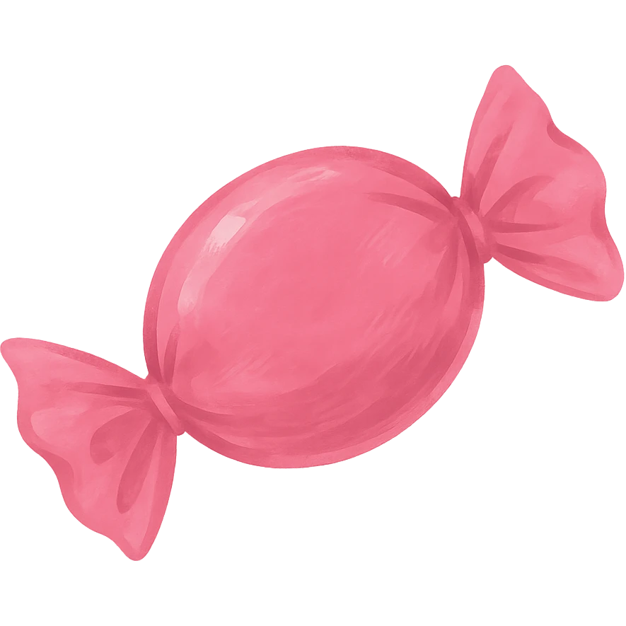 pink candy, digital illustration emoji
