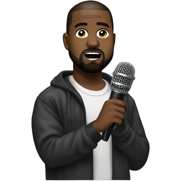 Kanye west holding a microphone  emoji