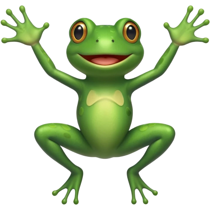 Frog with arms out wide left and right emoji