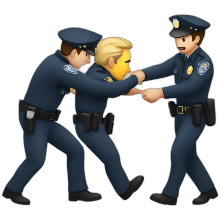 A policeman arresting a criminal  emoji