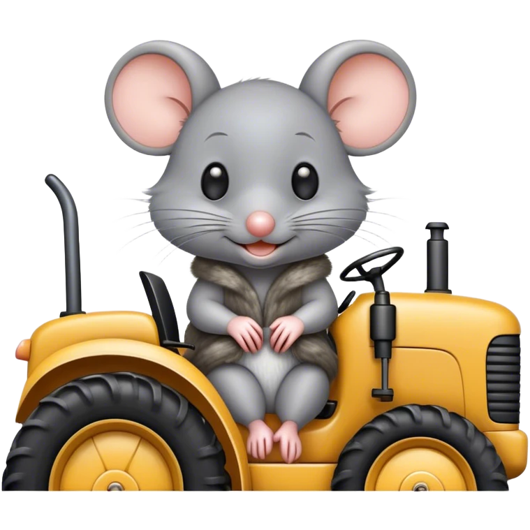 süsse maus sitzt im traktor emoji