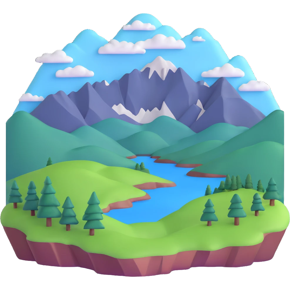 Scottish highlands with mountains emoji