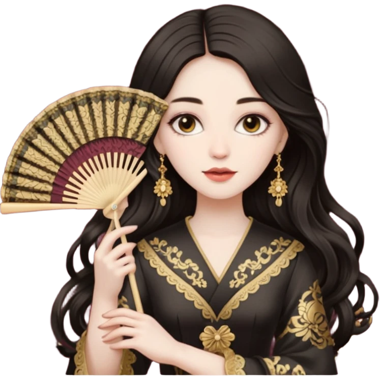 women with folding fan emoji