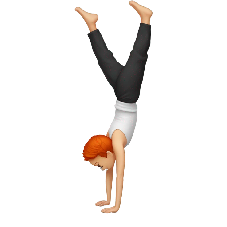 Red head hand stand emoji