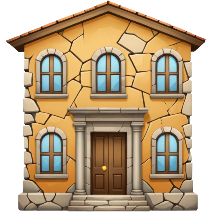 A building that is cracking and collapsing emoji