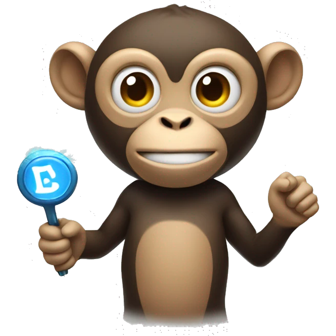Monkey with electric symbol in hand emoji