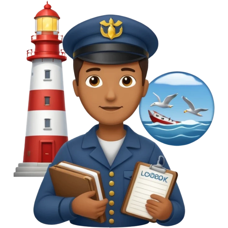 light house Keeper with Logbook emoji