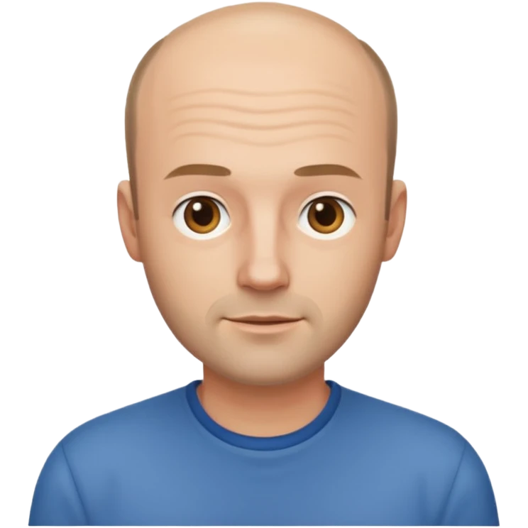 man casual clothes balding hairline emoji