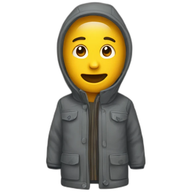 Un paresseux qui est habillé avec un manteau emoji
