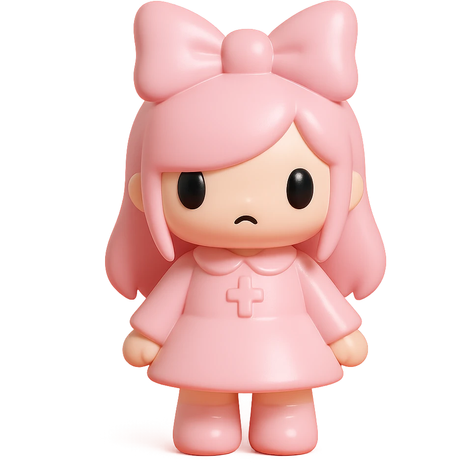 pink gothic bow gothic style vinyl figure emoji
