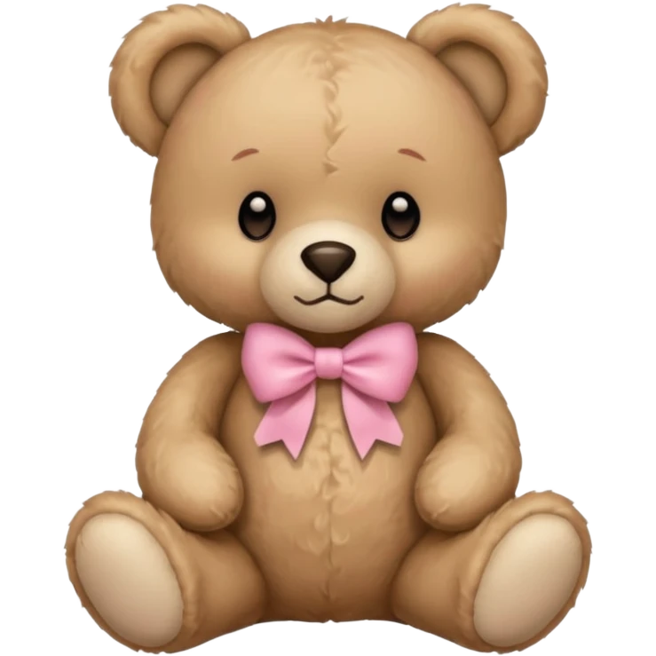 A teddy bear with a pink bow emoji