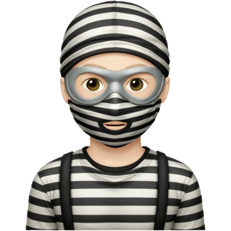 thief, with stripped shirt, facemask, thief mask. emoji