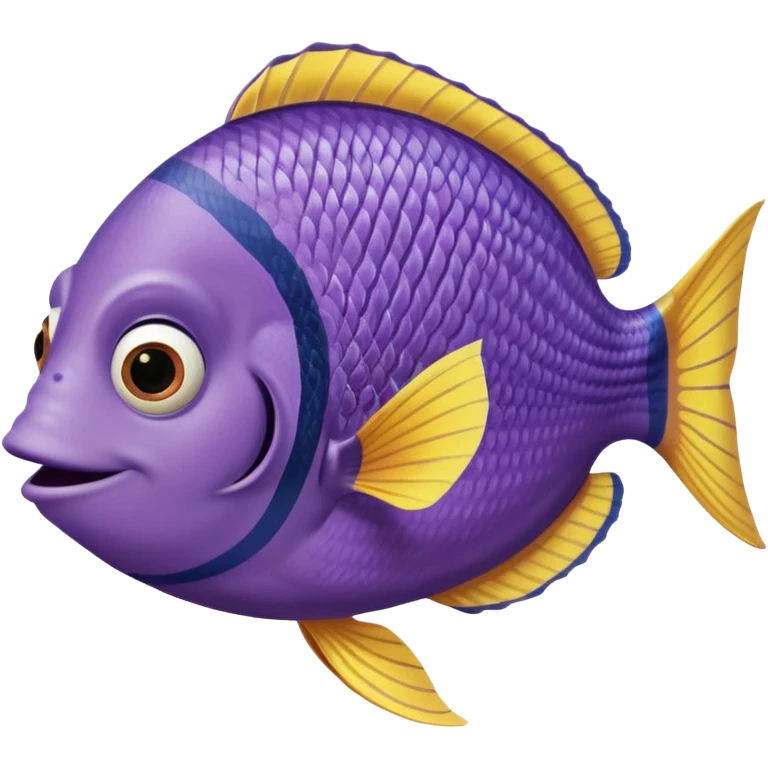 gurgle in finding nemo movie tall thin purple and yellow fish  emoji