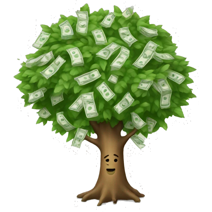 Tree with money instead of leaf emoji