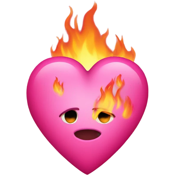 pink heart emoji on fire emoji