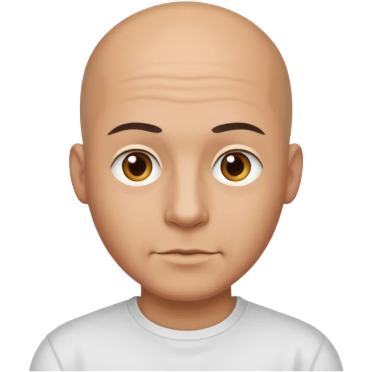 bald man with t shirt emoji