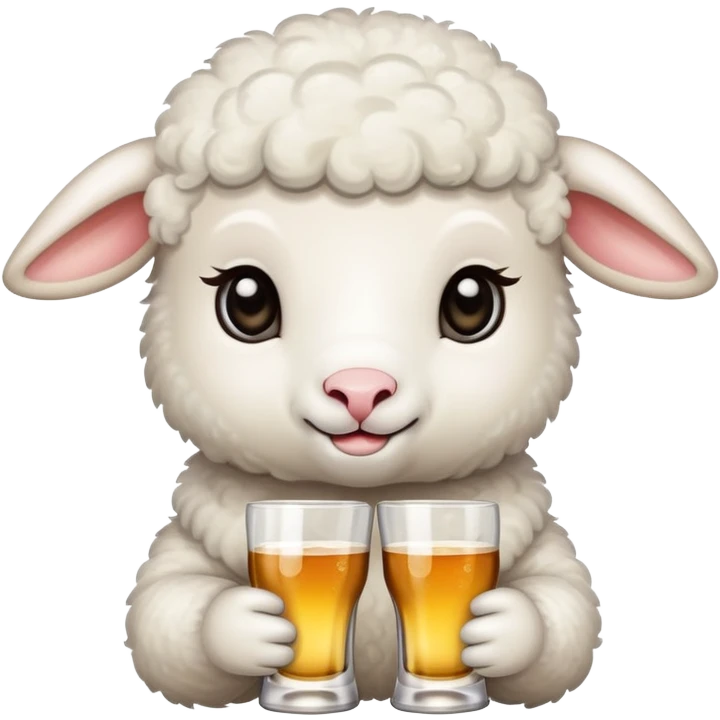 little lamb drinking many types of alcohol  emoji